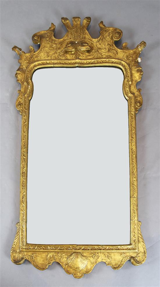 A mid 18th century style gilt gesso wall mirror, W.2ft 7in. H.4ft 8in.